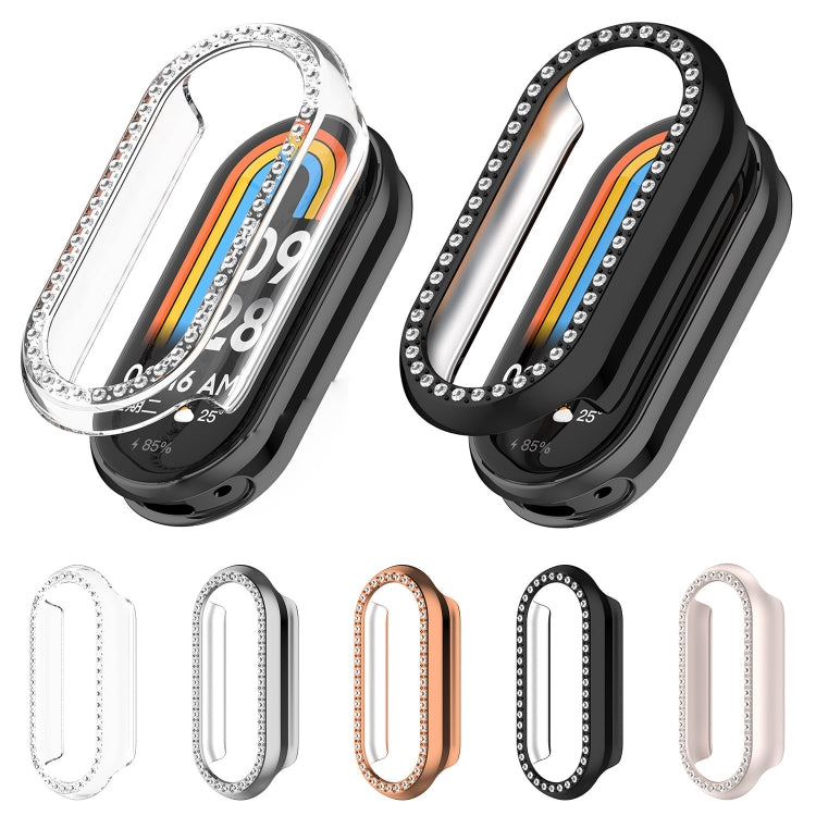 For Xiaomi Mi Band 8 / 9 Ceramic / 10 Ceramic Diamond Half Pack Hollow PC Watch Protective Cover(Rose Gold) - free shipping - PMC TechLife - Order now!