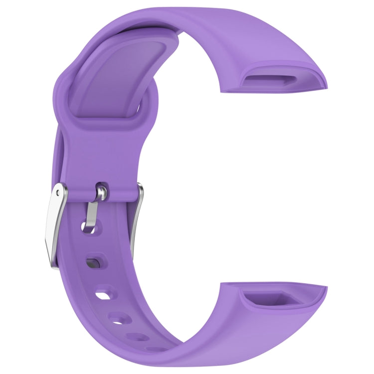 For Mambo Band 6S Solid Color Silver Buckle Silicone Watch Band(Purple) - Watch Bands by PMC TechLife | Online Shopping South Africa | PMC TechLife