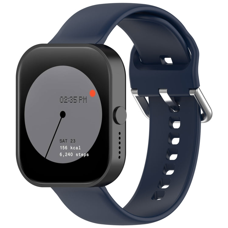 For CMF Watch Pro D395 22mm Solid Color Silver Buckle Silicone Watch Band, Size:L(Midnight Blue) - Watch Bands by PMC TechLife | Online Shopping South Africa | PMC TechLife