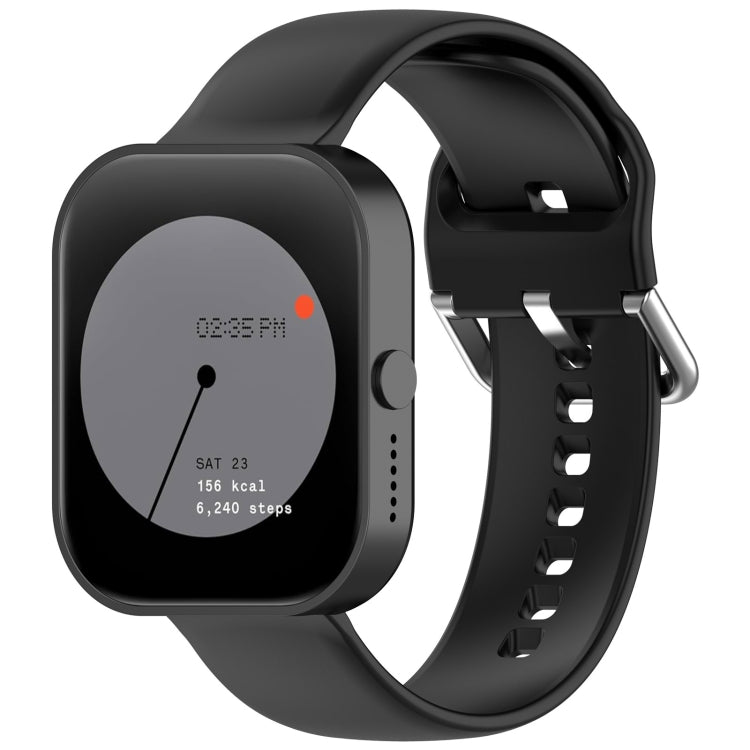 For CMF Watch Pro D395 22mm Solid Color Silver Buckle Silicone Watch Band, Size:S(Black) - Watch Bands by PMC TechLife | Online Shopping South Africa | PMC TechLife