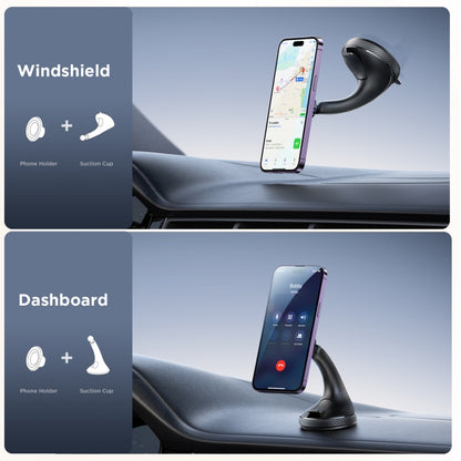 JOYROOM JR-ZS406 Magsafe Magnetic Car Phone Mount Windshield Holder(Black) - Car Holders by JOYROOM | Online Shopping South Africa | PMC Jewellery | Buy Now Pay Later Mobicred