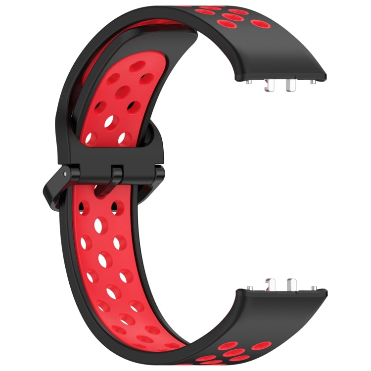 For Samsung Galaxy Fit 3 Two Color Breathable Silicone Watch Band(Black Red) - Watch Bands by PMC Jewellery | Online Shopping South Africa | PMC Jewellery