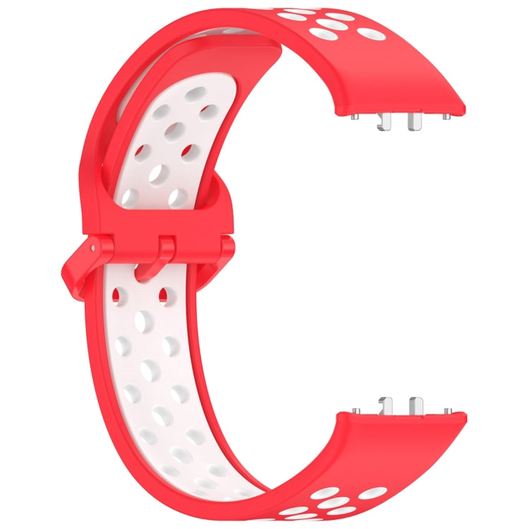 For Samsung Galaxy Fit 3 Two Color Breathable Silicone Watch Band(Red White) - Watch Bands by PMC Jewellery | Online Shopping South Africa | PMC Jewellery