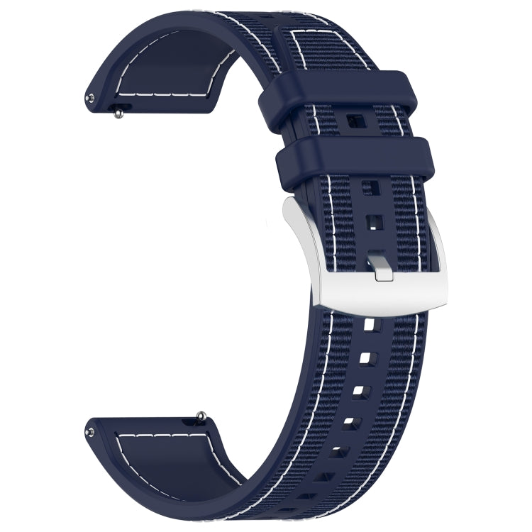 22mm Hybrid Nylon Braid Silicone Watch Band(Midnight Blue) - 22mm Bands by PMC TechLife | Online Shopping South Africa | PMC TechLife