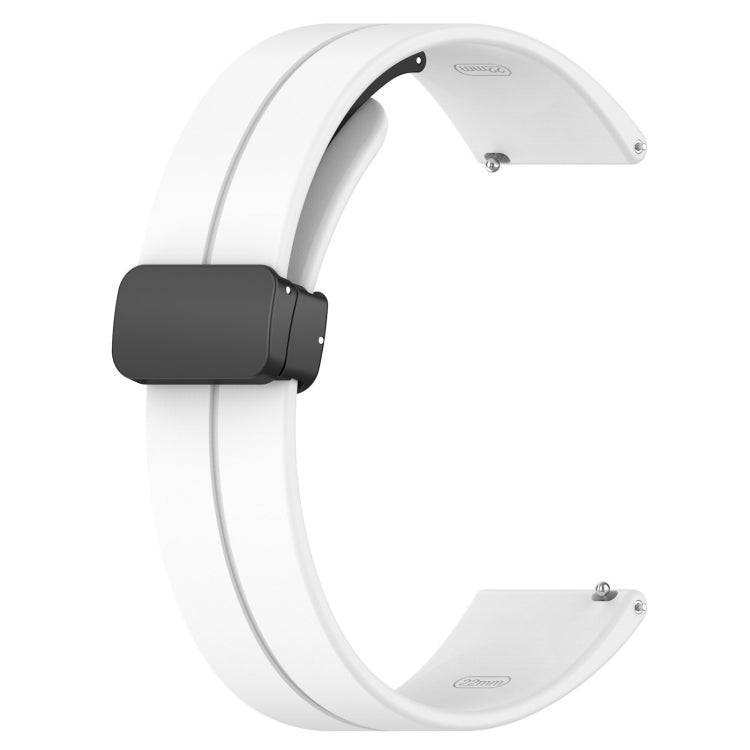 18mm Groove Folding Black Buckle Silicone Watch Band(White) - 18mm Bands by PMC TechLife | Online Shopping South Africa | PMC TechLife | Buy Now Pay Later Mobicred