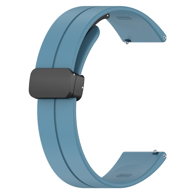18mm Groove Folding Black Buckle Silicone Watch Band(Blue) - 18mm Bands by PMC TechLife | Online Shopping South Africa | PMC TechLife | Buy Now Pay Later Mobicred
