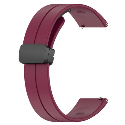 18mm Groove Folding Black Buckle Silicone Watch Band(Wine Red) - 20mm Bands by PMC Jewellery | Online Shopping South Africa | PMC Jewellery