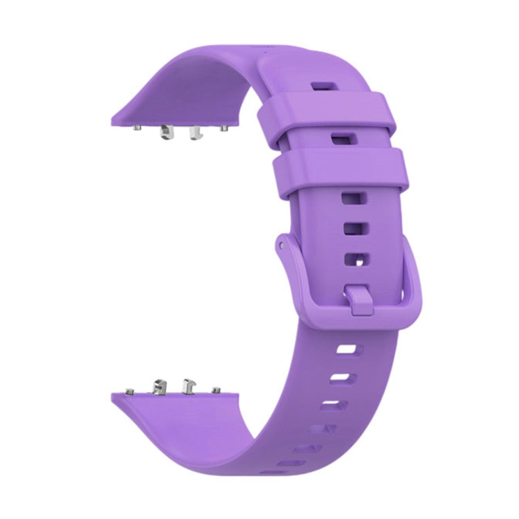 For Samsung Galaxy Fit 3 Solid Color Buckle Silicone Watch Band(Purple) - Watch Bands by PMC Jewellery | Online Shopping South Africa | PMC Jewellery