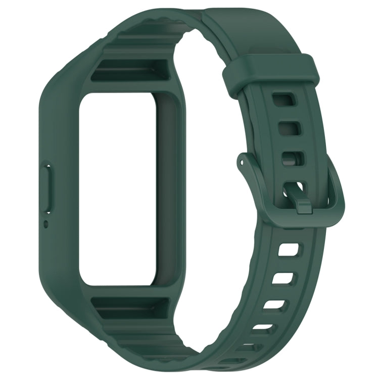 For Samsung Galaxy Fit 3 Solid Color Integrated TPU Watch Band(Dark Green) - Watch Bands by PMC TechLife | Online Shopping South Africa | PMC TechLife