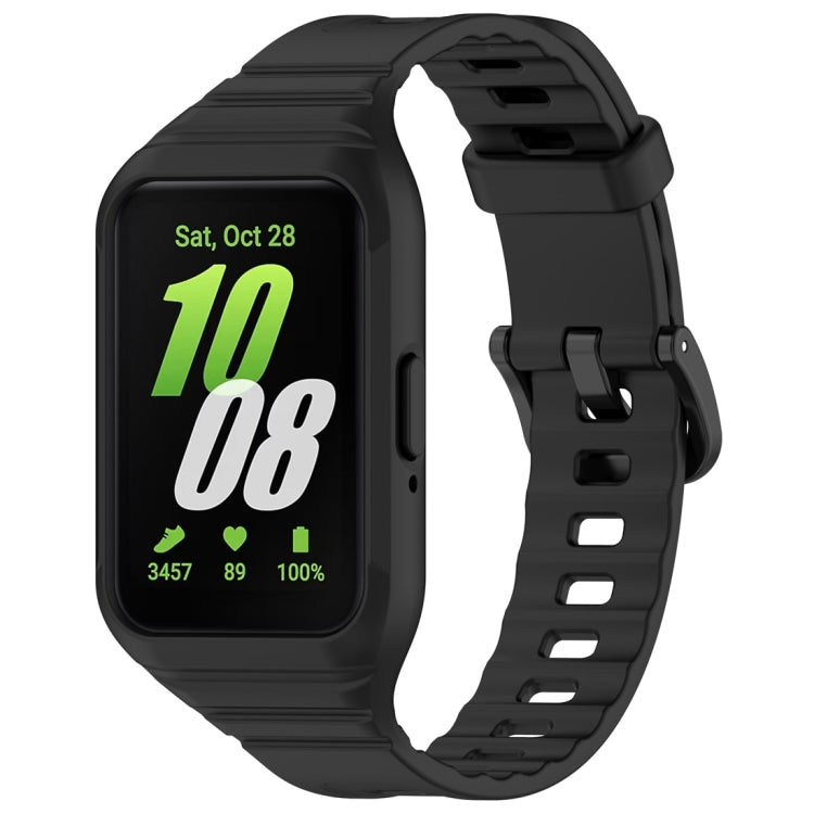 For Samsung Galaxy Fit 3 Solid Color Integrated TPU Watch Band(Black) - Watch Bands by PMC TechLife | Online Shopping South Africa | PMC TechLife