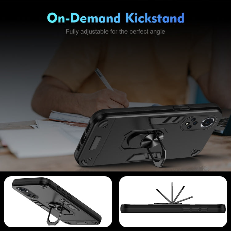 For Huawei nova 9 Shockproof Metal Ring Holder Phone Case(Black) - Huawei Cases by PMC TechLife | Online Shopping South Africa | PMC TechLife | Buy Now Pay Later Mobicred
