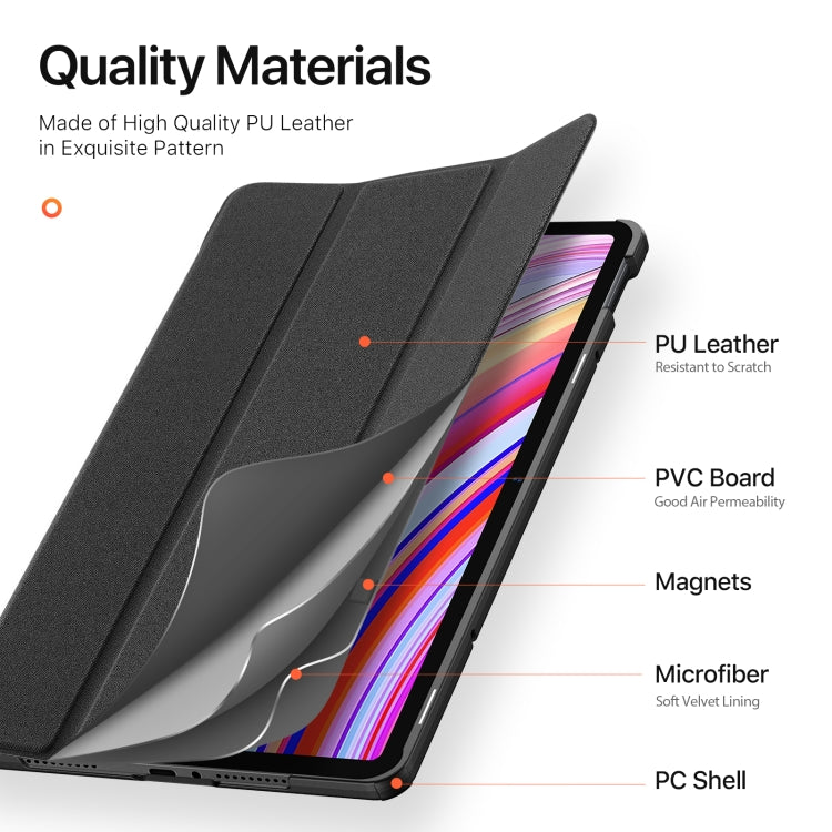 For Xiaomi Redmi Pad Pro 12.1 DUX DUCIS Domo Series Cloth Texture Magnetic Leather Tablet Case(Black) - More Tablet Cases by DUX DUCIS | Online Shopping South Africa | PMC Jewellery | Buy Now Pay Later Mobicred