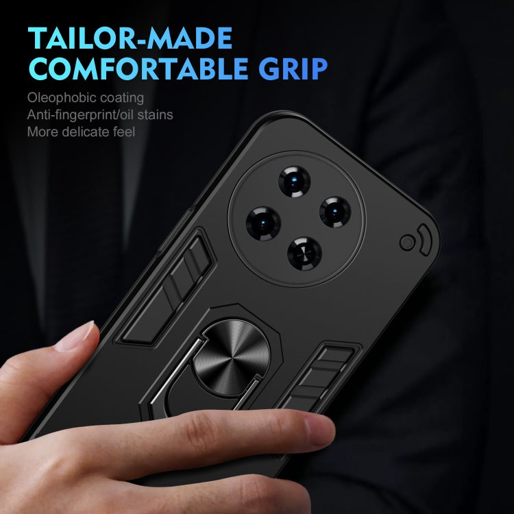 For Tecno Spark 20 Pro+ Shockproof Metal Ring Holder Phone Case(Black) - Tecno Cases by PMC TechLife | Online Shopping South Africa | PMC TechLife | Buy Now Pay Later Mobicred