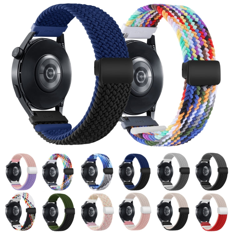 18mm Two-color Magnetic Braided Nylon Watch Band(Blue Black) - 18mm Bands by PMC TechLife | Online Shopping South Africa | PMC TechLife | Buy Now Pay Later Mobicred