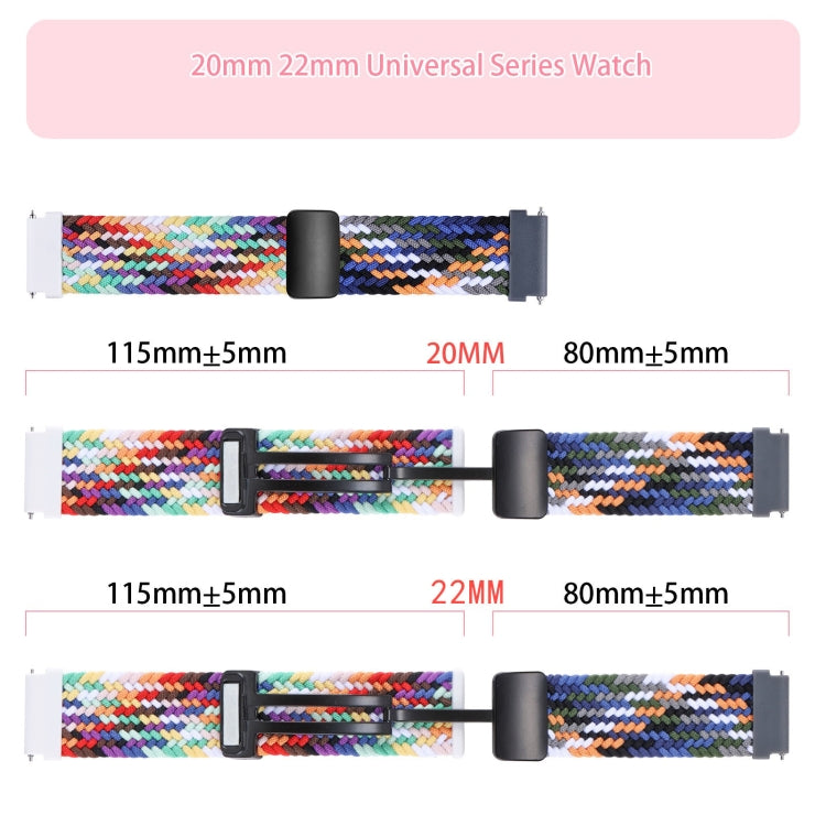 22mm Two-color Magnetic Braided Nylon Watch Band(Pink Purple) - 22mm Bands by PMC Jewellery | Online Shopping South Africa | PMC Jewellery