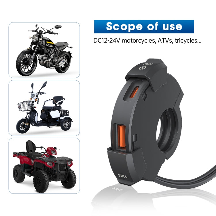 Faucet Type Motorcycle USB Fast + Waterproof Type-C Charging Socket(Black) - Battery Charger by PMC Jewellery | Online Shopping South Africa | PMC Jewellery | Buy Now Pay Later Mobicred