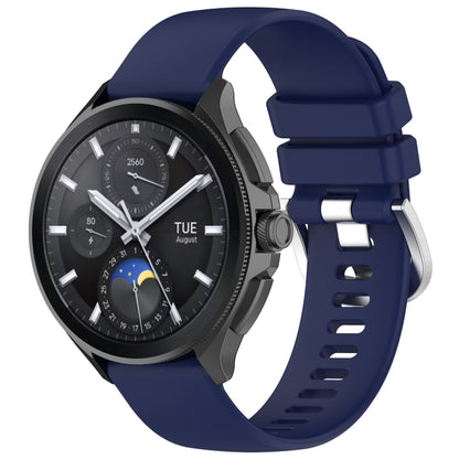 For Xiaomi Watch 2 Liquid Glossy Silver Buckle Silicone Watch Band(Dark Blue) - Watch Bands by PMC Jewellery | Online Shopping South Africa | PMC Jewellery