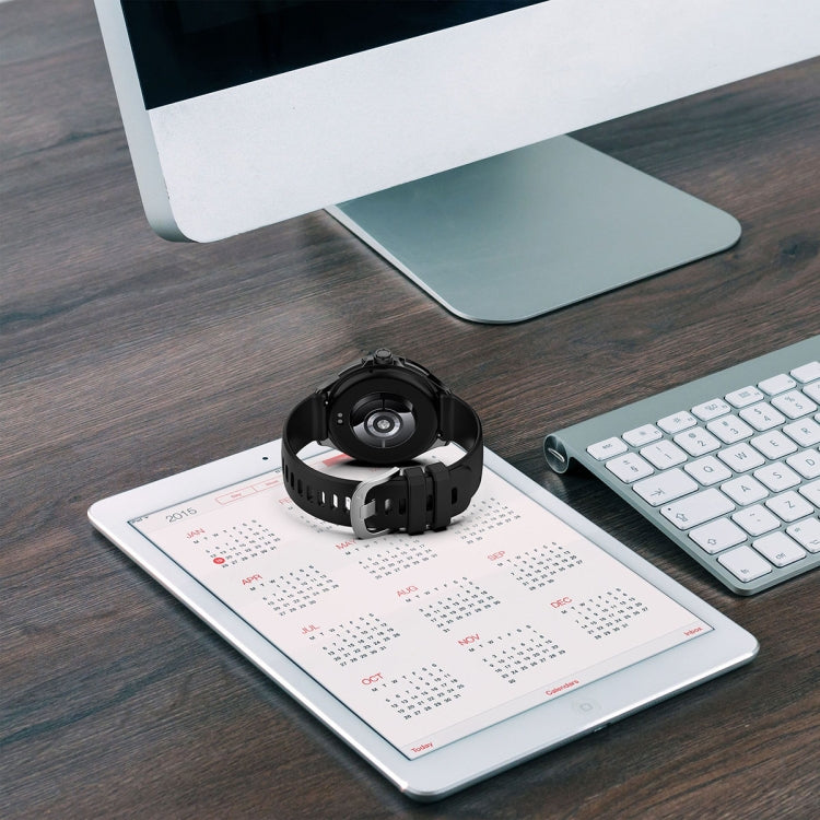 For Xiaomi Watch 2 Liquid Glossy Silver Buckle Silicone Watch Band(Black) - Watch Bands by PMC TechLife | Online Shopping South Africa | PMC TechLife