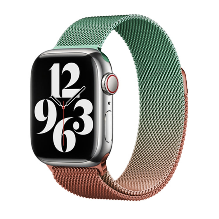 For Apple Watch SE 2022 40mm Milan Gradient Loop Magnetic Buckle Watch Band(Orange Green) - Watch Bands by PMC Jewellery | Online Shopping South Africa | PMC Jewellery