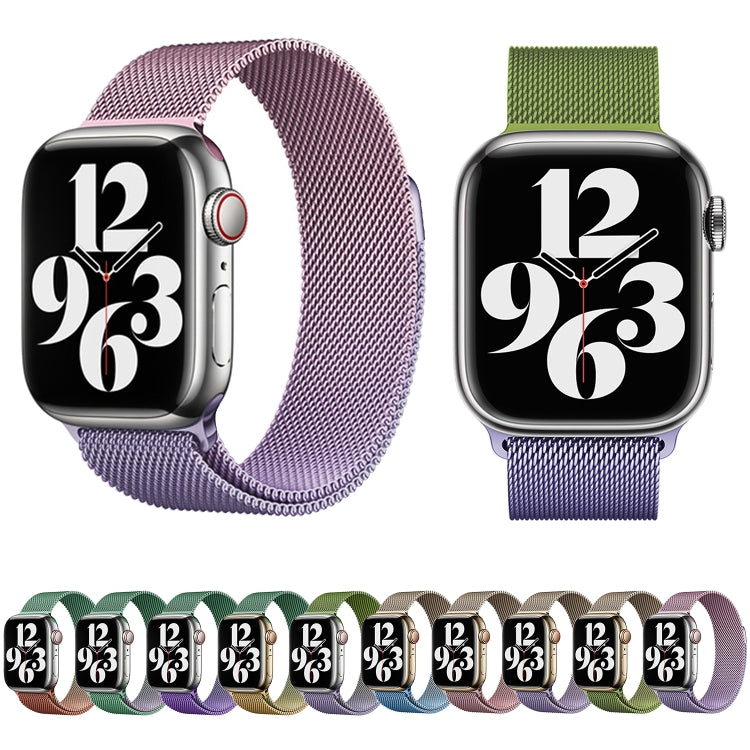 For Apple Watch SE 44mm Milan Gradient Loop Magnetic Buckle Watch Band(Gold Lavender) - Watch Bands by PMC TechLife | Online Shopping South Africa | PMC TechLife
