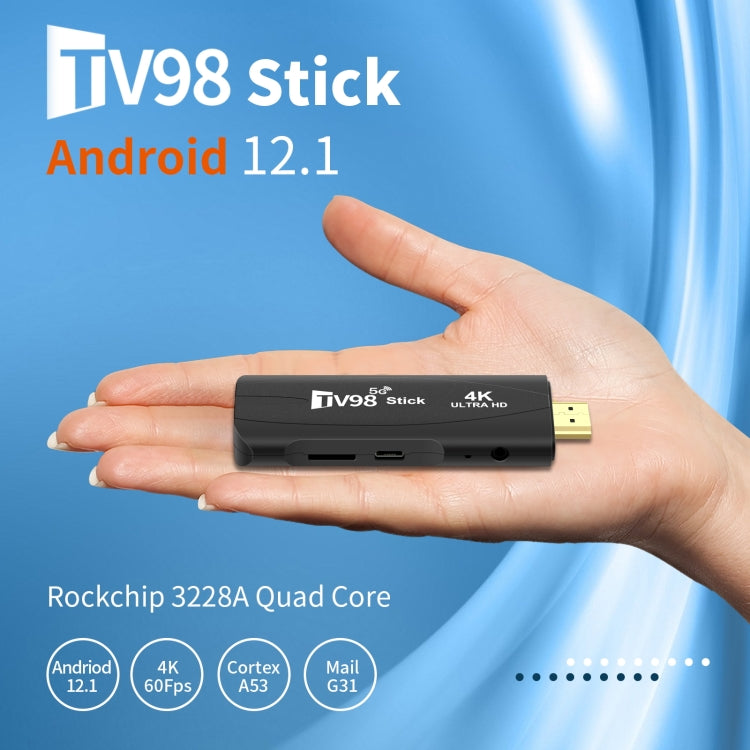 TV98 Rockchip 3228A Quad Core 4K HD Bluetooth Android TV Stick, RAM:4GB+32GB(EU Plug) - Android TV Sticks by PMC TechLife | Online Shopping South Africa | PMC TechLife | Buy Now Pay Later Mobicred