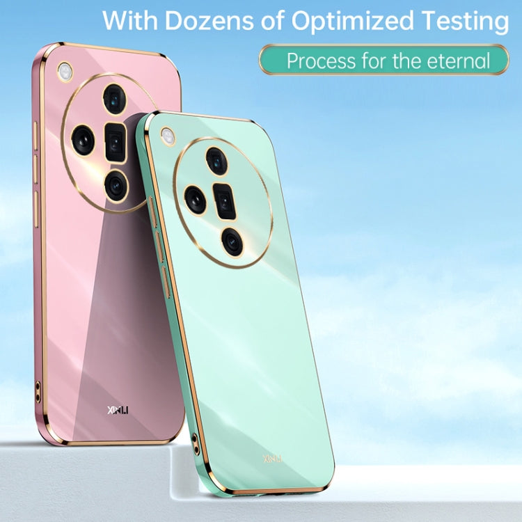 For OPPO Find X7 5G XINLI Straight 6D Plating Gold Edge TPU Phone Case(Mint Green) - Find X7 Cases by XINLI | Online Shopping South Africa | PMC Jewellery | Buy Now Pay Later Mobicred