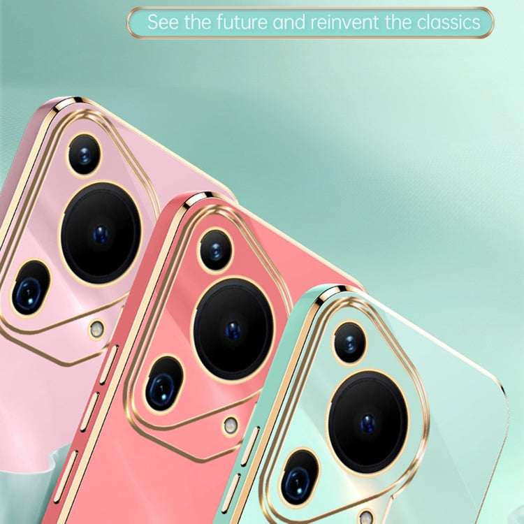 For Huawei Pura 70 Ultra XINLI Straight 6D Plating Gold Edge TPU Phone Case(Mint Green) - Huawei Cases by XINLI | Online Shopping South Africa | PMC Jewellery | Buy Now Pay Later Mobicred