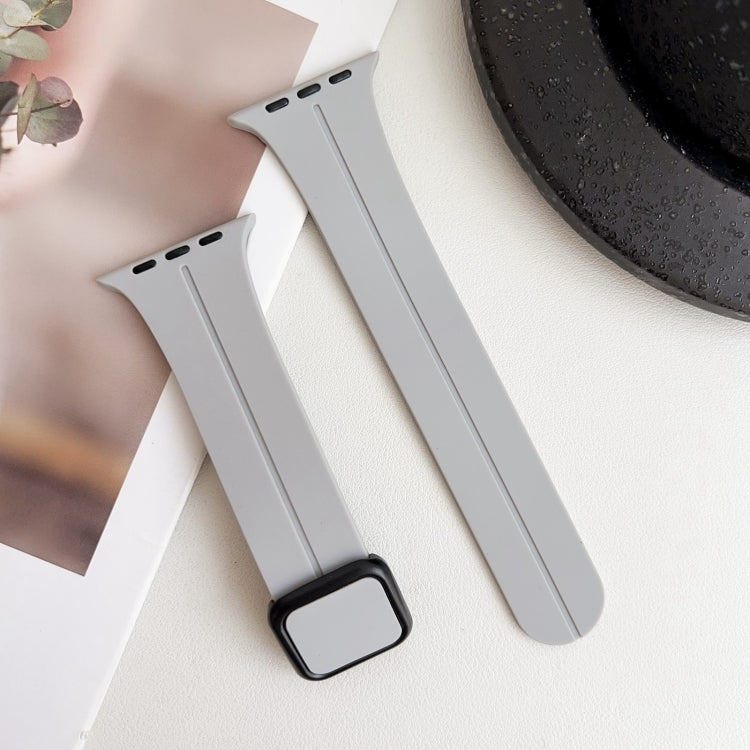 For Apple Watch 42mm Magnetic Square Buckle Silicone Watch Band(Cloud Gray) - free shipping - PMC TechLife - Order now!
