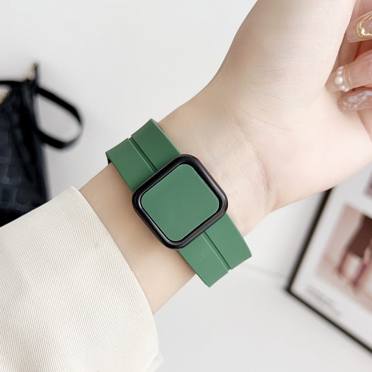 For Apple Watch 42mm Magnetic Square Buckle Silicone Watch Band(Starlight) - Watch Bands by PMC TechLife | Online Shopping South Africa | PMC TechLife