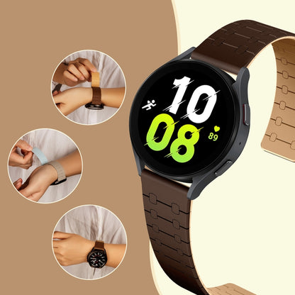 For Samsung Galaxy Watch 6 / 5 / 4 Two Color Loop Magnetic Silicone Watch Band(Black+Grey) - Watch Bands by PMC Jewellery | Online Shopping South Africa | PMC Jewellery