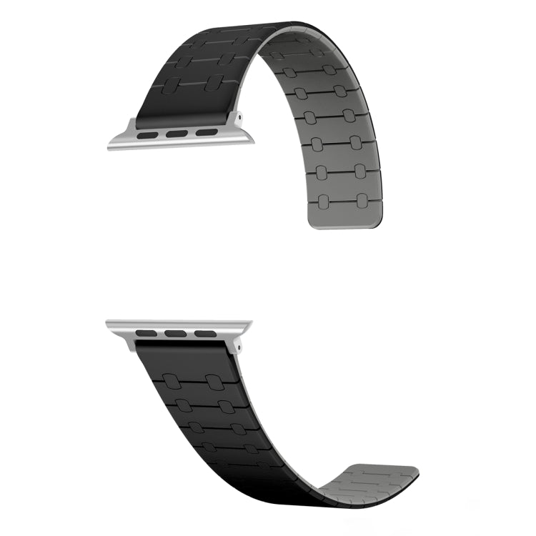 For Apple Watch Series 6 40mm Two Color Loop Magnetic Silicone Watch Band(Black+Grey) - Watch Bands by PMC TechLife | Online Shopping South Africa | PMC TechLife