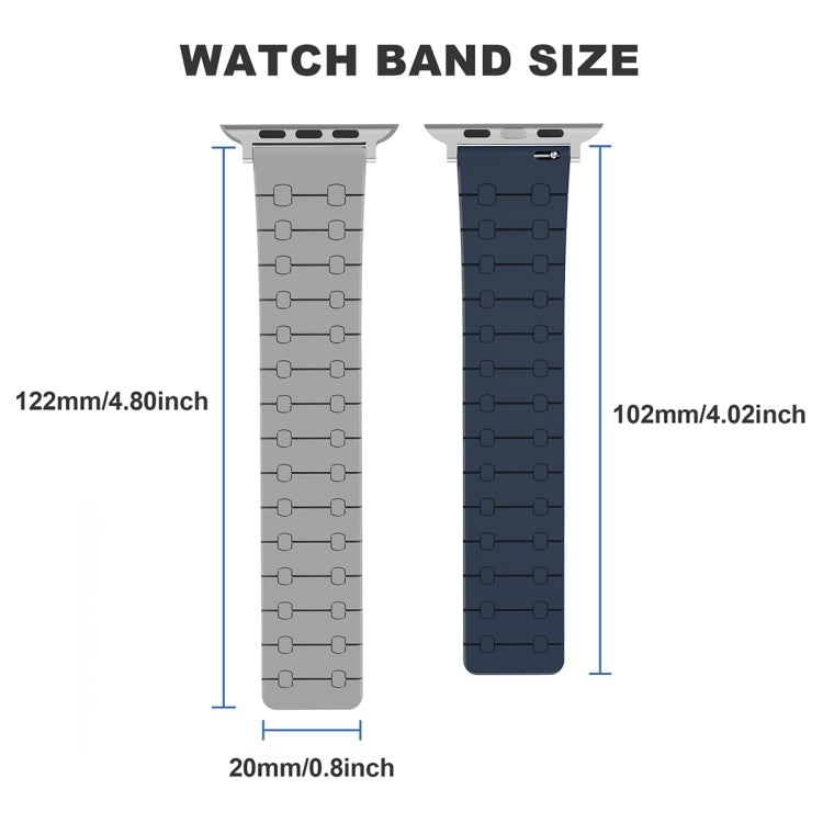 For Apple Watch Series 7 45mm Two Color Loop Magnetic Silicone Watch Band(Black+Grey) - free shipping - PMC TechLife - Order now!