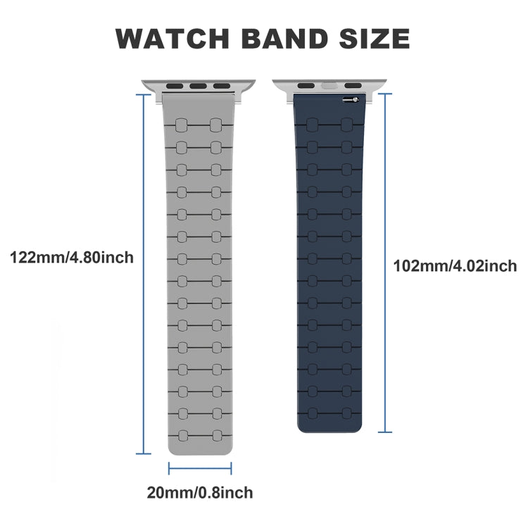 For Apple Watch Series 7 41mm Two Color Loop Magnetic Silicone Watch Band(Black+Grey) - Watch Bands by PMC Jewellery | Online Shopping South Africa | PMC Jewellery