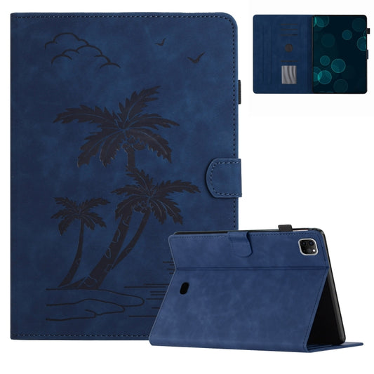 For iPad Pro 11 2024 Coconut Tree Embossed Smart Leather Tablet Case(Blue) - iPad Pro 11 2024 Cases by PMC Jewellery | Online Shopping South Africa | PMC Jewellery | Buy Now Pay Later Mobicred