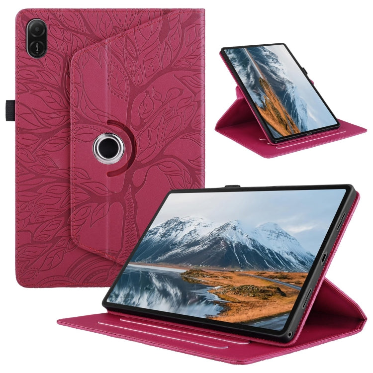 For Honor Pad X8a Tree Life Embossed Rotation Leather Tablet Case(Red) - Honor by PMC TechLife | Online Shopping South Africa | PMC TechLife | Buy Now Pay Later Mobicred