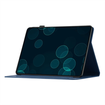 For Samsung Galaxy Tab S9 X710/X716B/X718U Coconut Tree Embossed Smart Leather Tablet Case(Blue) - Galaxy Tab S9 Cases by PMC Jewellery | Online Shopping South Africa | PMC Jewellery | Buy Now Pay Later Mobicred