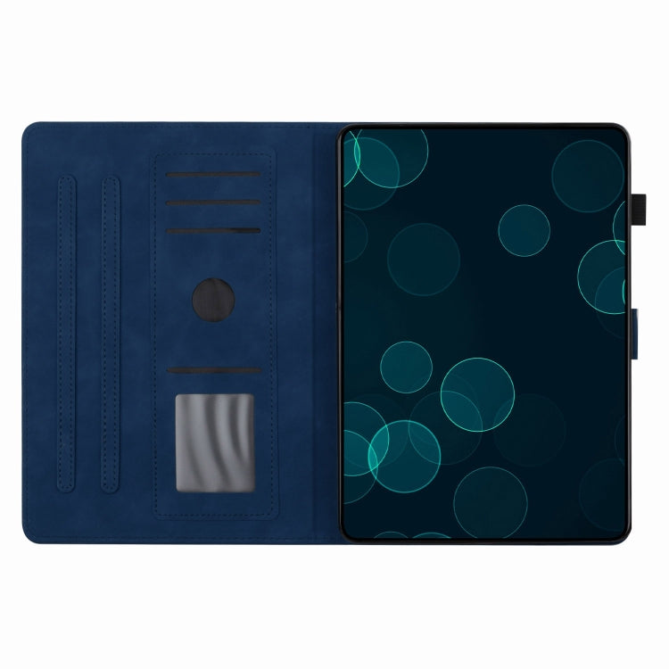 For Samsung Galaxy Tab S9 FE X510/X516B Coconut Tree Embossed Smart Leather Tablet Case(Blue) - Galaxy Tab S9 FE by PMC Jewellery | Online Shopping South Africa | PMC Jewellery | Buy Now Pay Later Mobicred