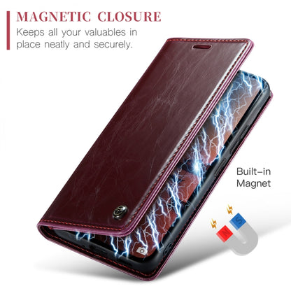 For Xiaomi Redmi Note 13 Pro 5G CaseMe 003 Crazy Horse Texture Flip Leather Phone Case(Mulberry Red) - Xiaomi Cases by CaseMe | Online Shopping South Africa | PMC Jewellery | Buy Now Pay Later Mobicred