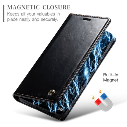 For Xiaomi Redmi Note 13 Pro+ 5G CaseMe 003 Crazy Horse Texture Flip Leather Phone Case(Black) - Xiaomi Cases by CaseMe | Online Shopping South Africa | PMC Jewellery | Buy Now Pay Later Mobicred