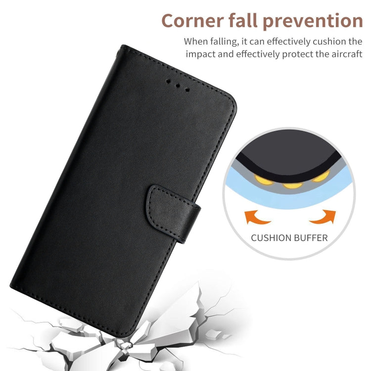For TCL 502 Genuine Leather Fingerprint-proof Flip Phone Case(Black) - TCL by PMC TechLife | Online Shopping South Africa | PMC TechLife | Buy Now Pay Later Mobicred