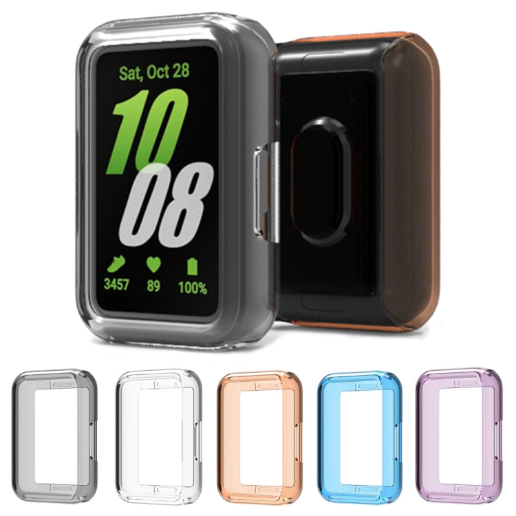 For Samsung Galaxy Fit 3 Half Pack Hollow TPU Watch Protective Case(Transparent Orange) - Watch Cases by PMC Jewellery | Online Shopping South Africa | PMC Jewellery