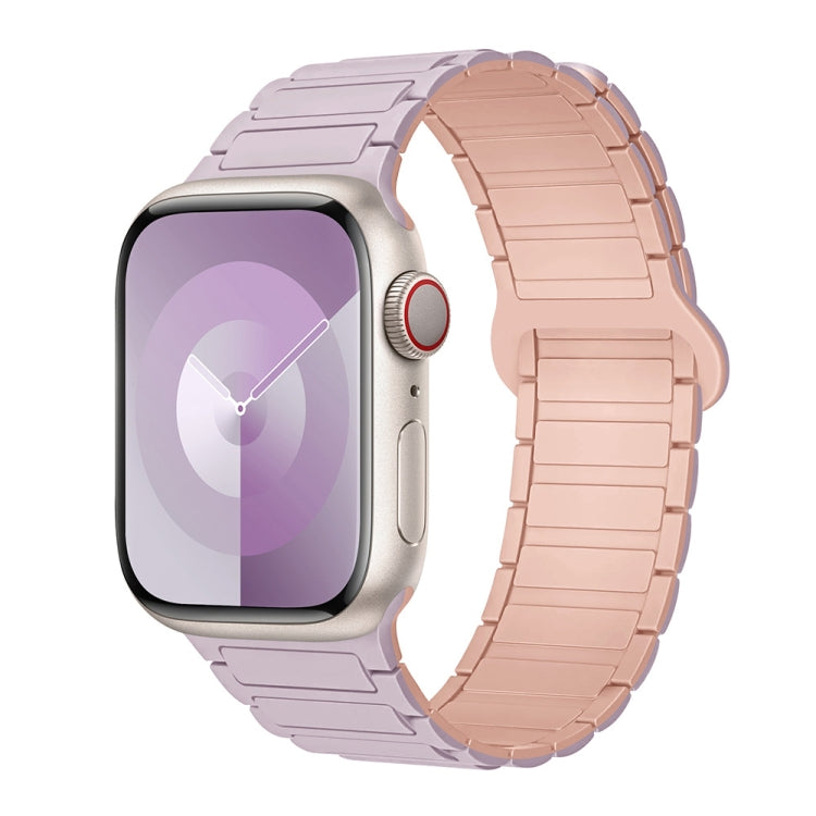 For Apple Watch Series 2 38mm I-Shaped Magnetic Silicone Watch Band(Light Purple Pink) - Watch Bands by PMC Jewellery | Online Shopping South Africa | PMC Jewellery