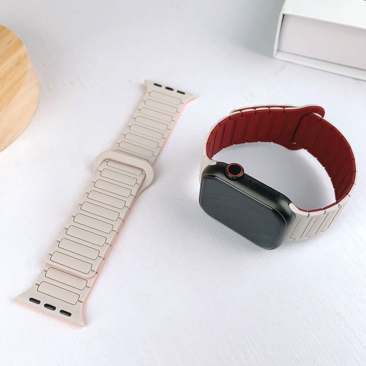 For Apple Watch 38mm I-Shaped Magnetic Silicone Watch Band(Black White) - Watch Bands by PMC TechLife | Online Shopping South Africa | PMC TechLife