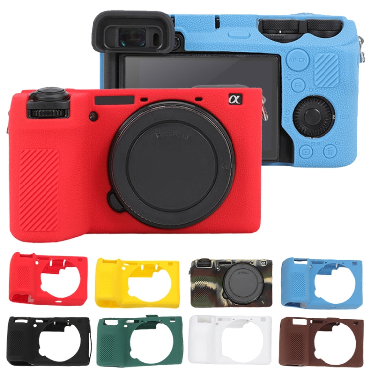 For Sony ILCE-6700 / A6700 Litchi Texture Soft Silicone Protective Case(White) - Protective Case by PMC TechLife | Online Shopping South Africa | PMC TechLife