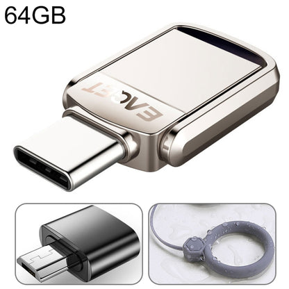 EAGET 64G USB 3.1 + USB-C Interface Metal Twister Flash U Disk, with Micro USB Adapter & Lanyard - USB Flash Drives by EAGET | Online Shopping South Africa | PMC Jewellery | Buy Now Pay Later Mobicred