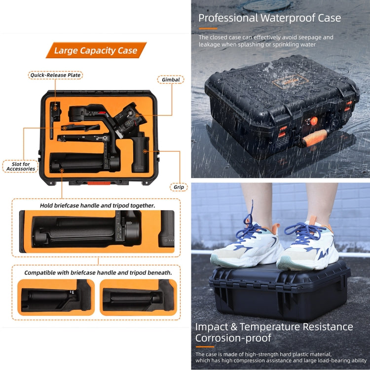 For DJI RS 4 Sunnylife Safety Carrying Case Waterproof Hard Case Box(Black) - Backpacks & Bags by Sunnylife | Online Shopping South Africa | PMC Jewellery