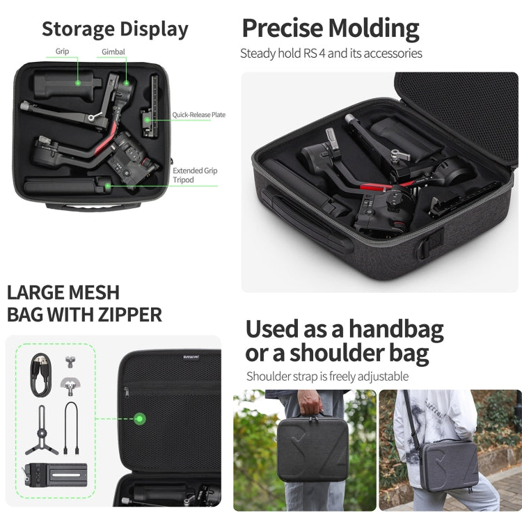 For DJI RS 4 Sunnylife Storage Case Box Suitcase(Black) -  by Sunnylife | Online Shopping South Africa | PMC Jewellery