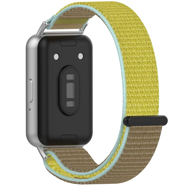 For Samsung Galaxy Fit 3 Nylon Loop Hook and Loop Fastener Watch Band(Camel) - Watch Bands by PMC Jewellery | Online Shopping South Africa | PMC Jewellery