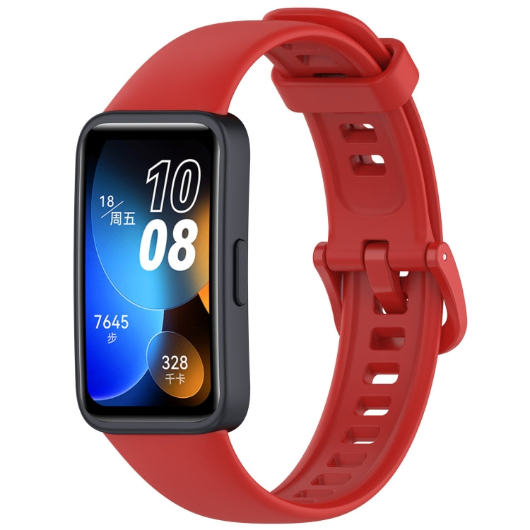 For Huawei Band 9 / 9 NFC Solid Color Colorful Buckle Silicone Watch Band(Red) - Watch Bands by PMC Jewellery | Online Shopping South Africa | PMC Jewellery