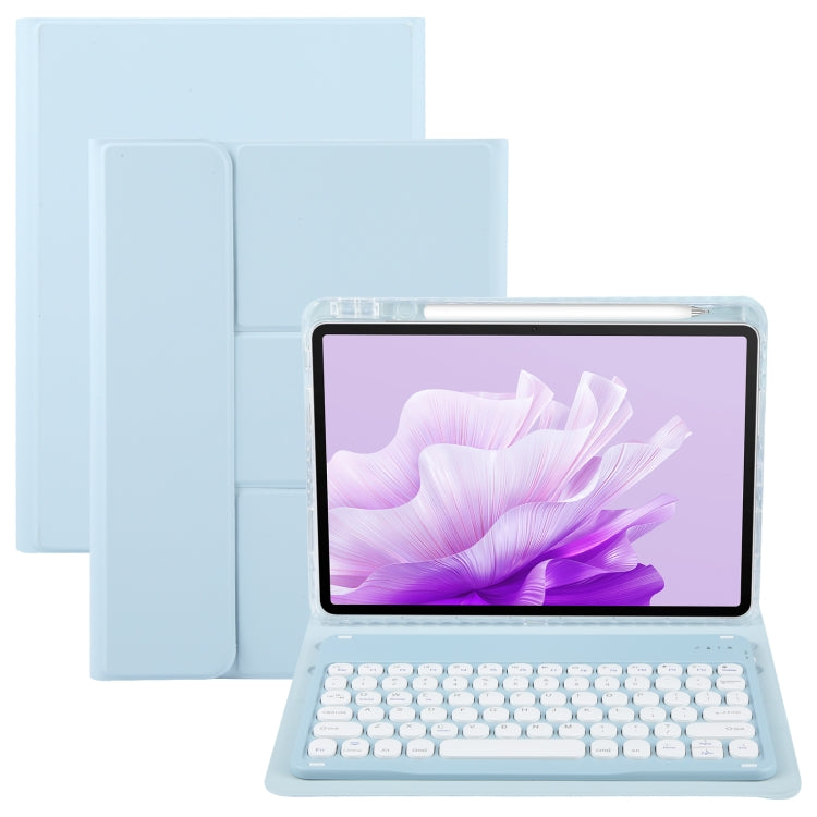 For Huawei MatePad Air 11.5 Round Button Bluetooth Keyboard Rotatable Holder Leather Case(Sky Blue) - free shipping - PMC TechLife - Order now!
